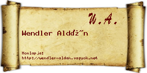 Wendler Aldán névjegykártya